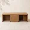Rectangle Modular Slatted Teak Wood Outdoor Coffee Table