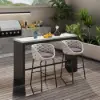 Picture of 2 Pieces Outdoor Chair Patio Woven Rope & Aluminium 965 mm Bar Stools Set with Swivel Base