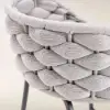 Picture of 2 Pieces Outdoor Chair Patio Woven Rope & Aluminium 965 mm Bar Stools Set with Swivel Base