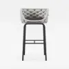 Picture of 2 Pieces Outdoor Chair Patio Woven Rope & Aluminium 965 mm Bar Stools Set with Swivel Base