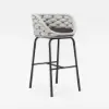 Picture of 2 Pieces Outdoor Chair Patio Woven Rope & Aluminium 965 mm Bar Stools Set with Swivel Base