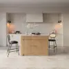 Mid-Century Modern 129 cm Glossy Sintered Stone Top Kitchen Island with Drawers, Natural