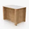 Mid-Century Modern 129 cm Glossy Sintered Stone Top Kitchen Island with Drawers, Natural
