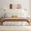 Saddle Leather 2-Drawer Smart LED Bedside Table with Wireless Charging – AUD-H1638