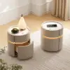 Saddle Leather 2-Drawer Smart LED Bedside Table with Wireless Charging – AUD-H1638