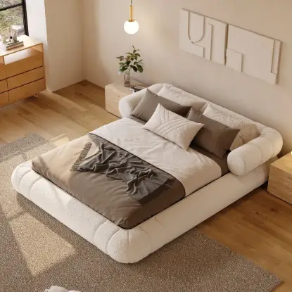 Picture of Queen Size Boucle Upholstered Cloud Floor Bed Frame – AUD-H1639