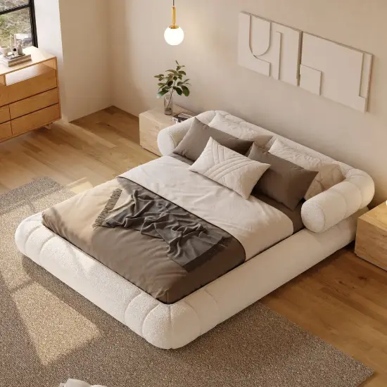 Picture of Queen Size Boucle Upholstered Cloud Floor Bed Frame – AUD-H1639