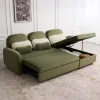 Green Sofa Bed with Side Table