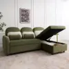Green Sofa Bed with Side Table