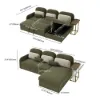 Green Sofa Bed with Side Table
