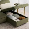 Green Sofa Bed with Side Table