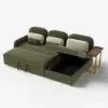 Green Sofa Bed with Side Table