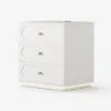 Krila Floating 3-Drawer LED Smart Bedside Table with Light – Square – AUD-H1641
