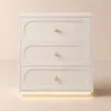 Krila Floating 3-Drawer LED Smart Bedside Table with Light – Square – AUD-H1641