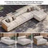 Resaro Outdoor 4-Piece Teak Modular Sectional Set for 5 in White (160")
