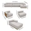 Resaro Outdoor 4-Piece Teak Modular Sectional Set for 5 in White (160")