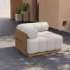 Resaro Outdoor 4-Piece Teak Modular Sectional Set for 5 in White (160")