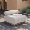 Resaro Outdoor 4-Piece Teak Modular Sectional Set for 5 in White (160")