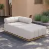 Resaro Outdoor 4-Piece Teak Modular Sectional Set for 5 in White (160")