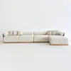 Resaro Outdoor 4-Piece Teak Modular Sectional Set for 5 in White (160")