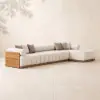 Resaro Outdoor 4-Piece Teak Modular Sectional Set for 5 in White (160")