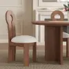 Modern Ash Wood Walnut Dining Chair with Boucle Upholstery
