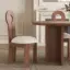Modern Ash Wood Walnut Dining Chair with Boucle Upholstery