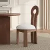 Modern Ash Wood Walnut Dining Chair with Boucle Upholstery