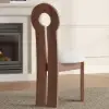 Modern Ash Wood Walnut Dining Chair with Boucle Upholstery
