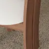 Modern Ash Wood Walnut Dining Chair with Boucle Upholstery
