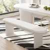 Fluve 1600mm White Dining Bench with Boucle Removable Cushion