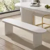Fluve 1600mm White Dining Bench with Boucle Removable Cushion