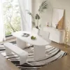 Fluve 1600mm White Dining Bench with Boucle Removable Cushion