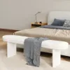 Fluve 1600mm White Dining Bench with Boucle Removable Cushion