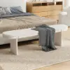 Fluve 1600mm White Dining Bench with Boucle Removable Cushion