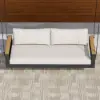 Tevara Outdoor Hanging Daybed in Beige Aluminium with Cushion