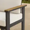 Tevara Outdoor Teak & Aluminium Dining Chairs in White, Set of 2