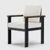 Tevara Outdoor Teak & Aluminium Dining Chairs in White, Set of 2