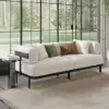 2100mm 3-Seat Velvet Modern Sofa with metal legs