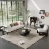 2100mm 3-Seat Velvet Modern Sofa with metal legs