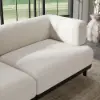 2100mm 3-Seat Velvet Modern Sofa with metal legs