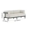 2100mm 3-Seat Velvet Modern Sofa with metal legs