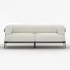 2100mm 3-Seat Velvet Modern Sofa with metal legs