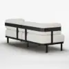 2100mm 3-Seat Velvet Modern Sofa with metal legs
