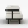 2100mm 3-Seat Velvet Modern Sofa with metal legs