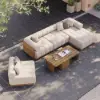 Resaro 7-Piece Outdoor Modular Natural Teak Sectional Fluted Sofa Set