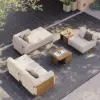 Resaro 7-Piece Outdoor Modular Natural Teak Sectional Fluted Sofa Set
