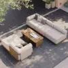 Resaro 7-Piece Outdoor Modular Natural Teak Sectional Fluted Sofa Set