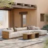 Resaro 7-Piece Outdoor Modular Natural Teak Sectional Fluted Sofa Set