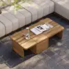 Resaro 7-Piece Outdoor Modular Natural Teak Sectional Fluted Sofa Set